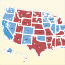 US stat map with different colors for states