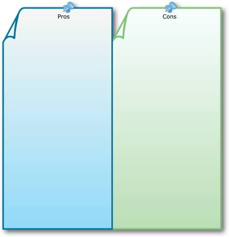 T Chart Graphic Organizer