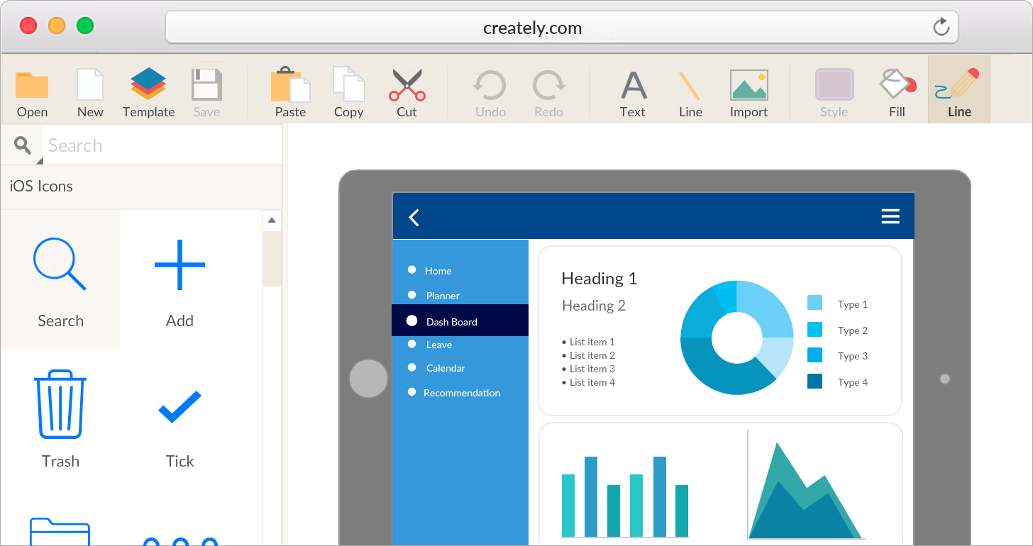 Ipad Mockup Tool To Quickly Creately Ipad App Wireframes Creately