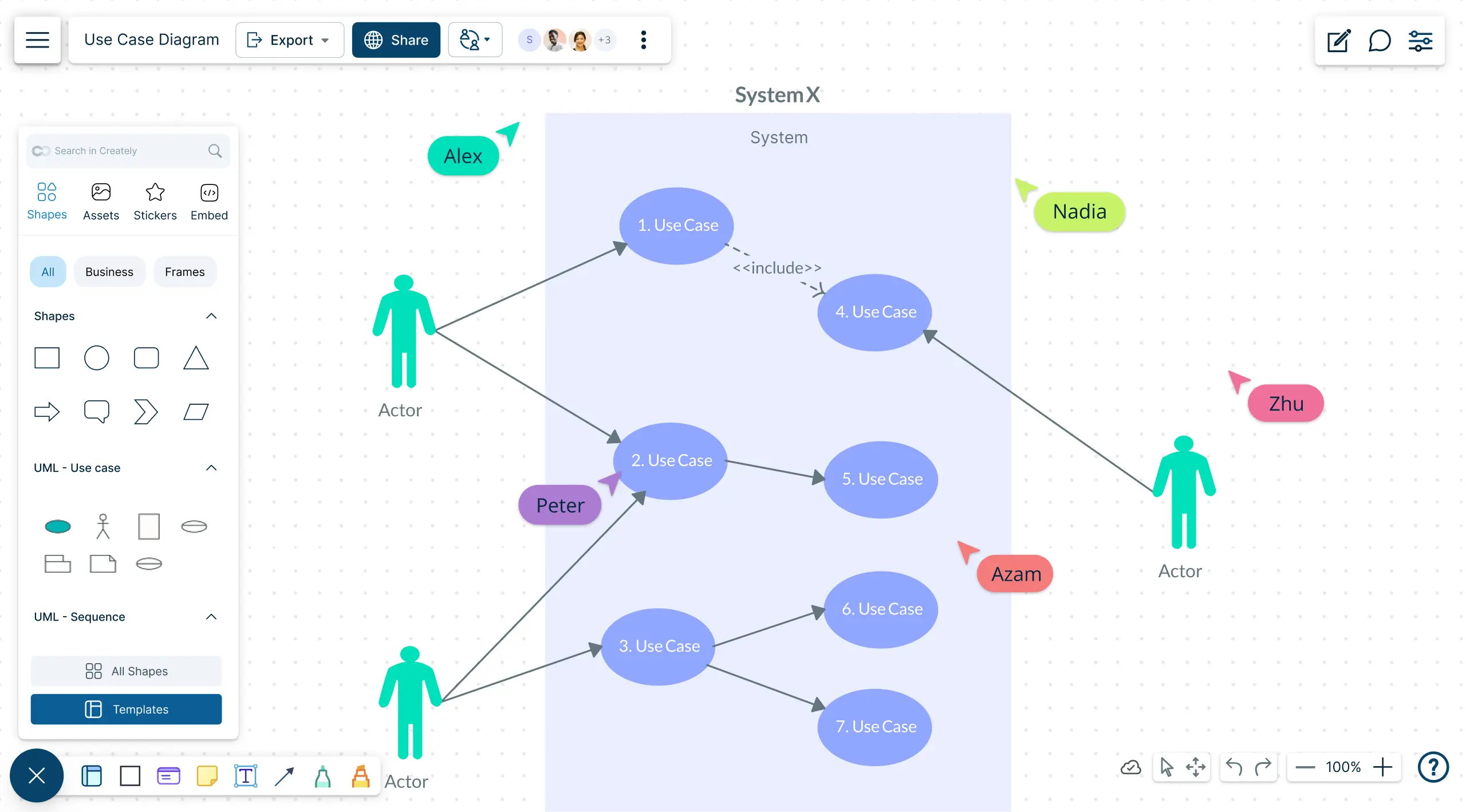 Draw Use Case Diagrams Online with Use Case Diagram Tool