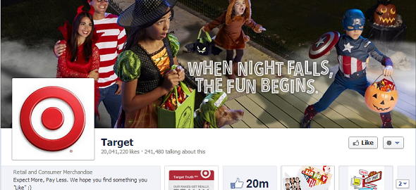 Target Facebook page, a social media site where every brand should be present
