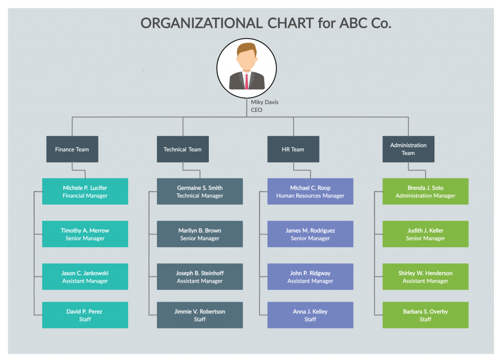 hierarchical model, the most common of various types of organizational structure