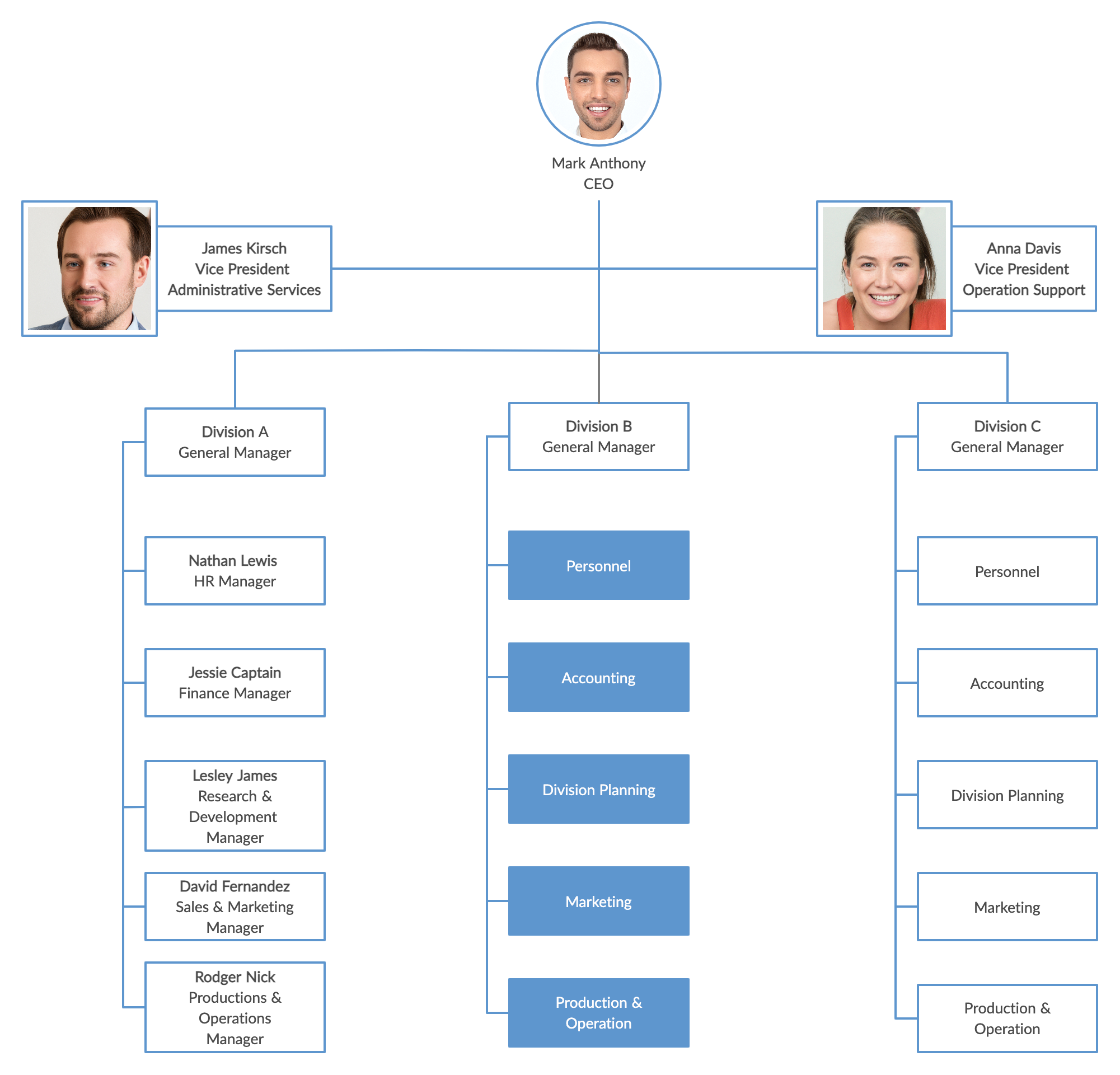 Partnership Organizational Chart Template