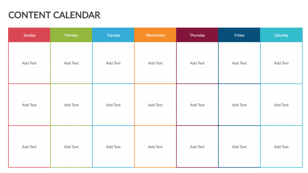 Content Calendar Template - creating a content strategy