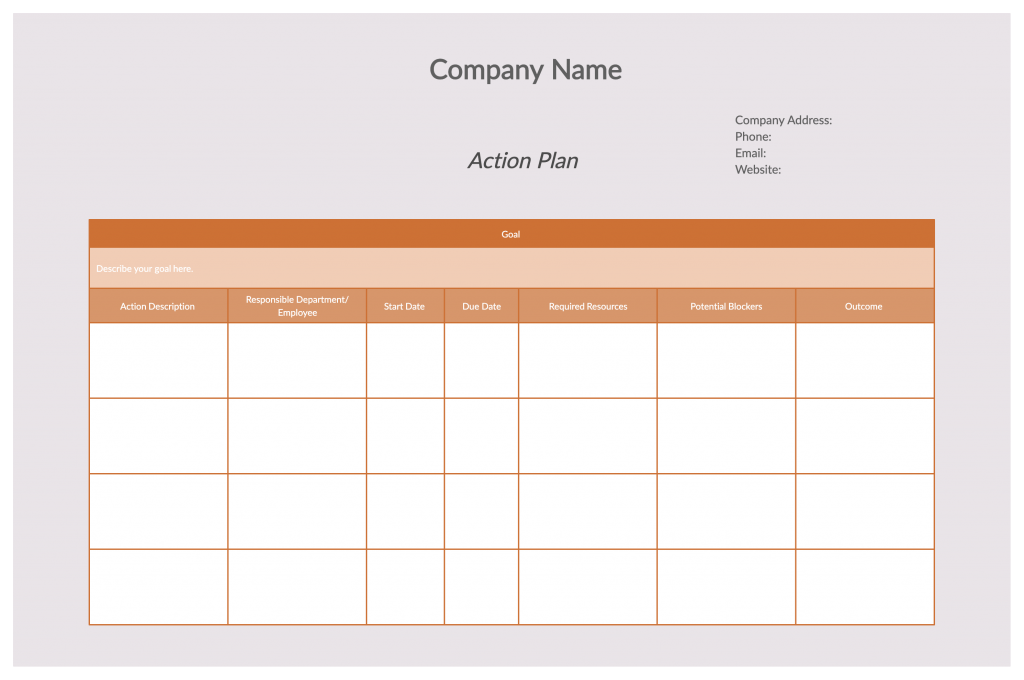 Simple Action Plan Template from d3n817fwly711g.cloudfront.net