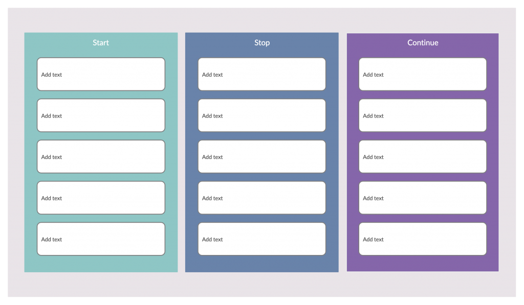 Start Stop Continue Template for Virtual Meetings