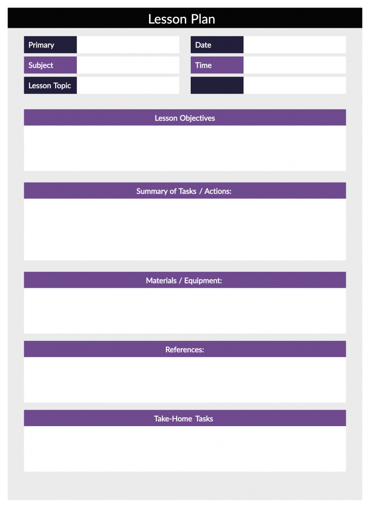 Lesson Plan Template for Teaching from Home