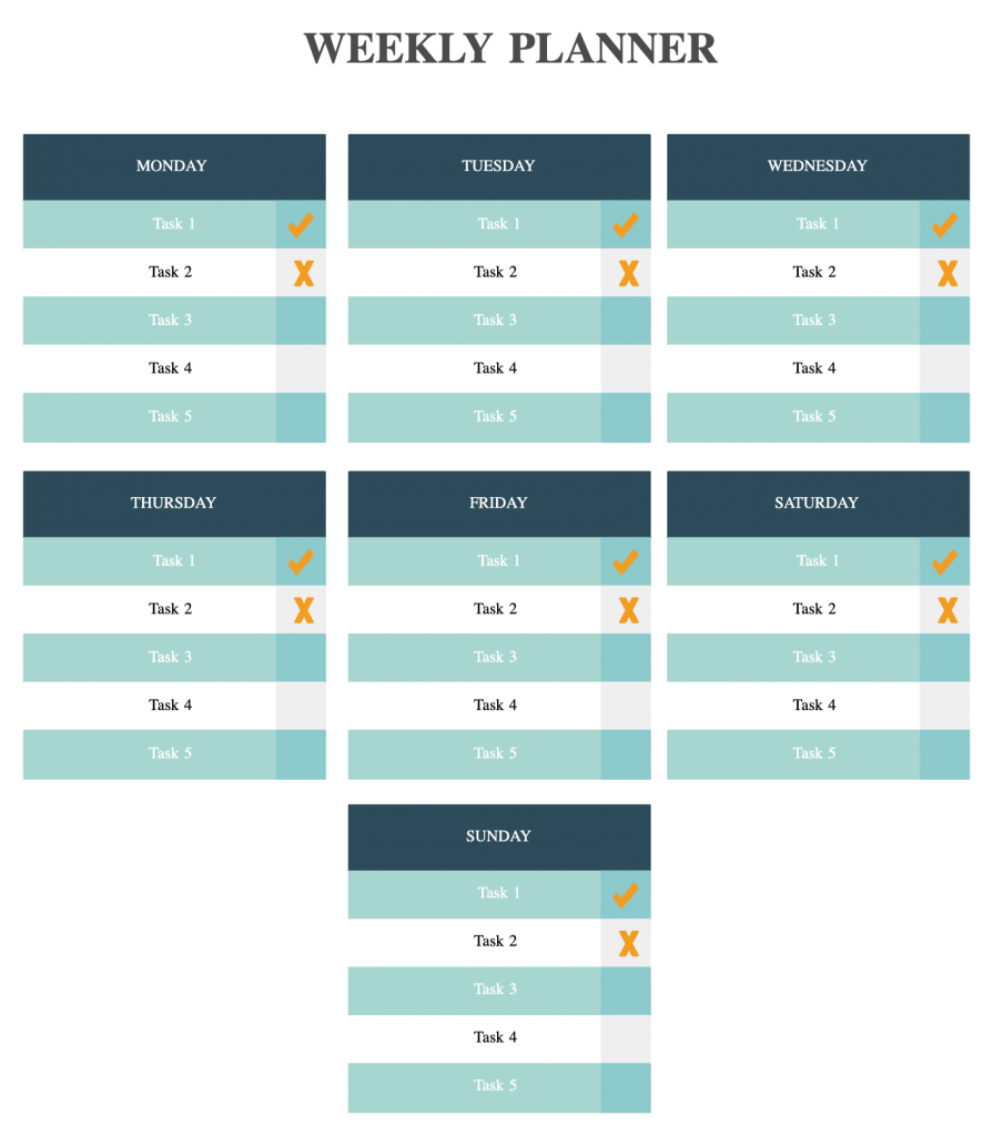 Weekly Planning Template for Self-Learning