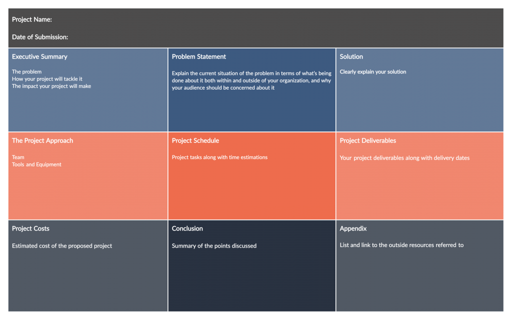 One Page Business Project Proposal 