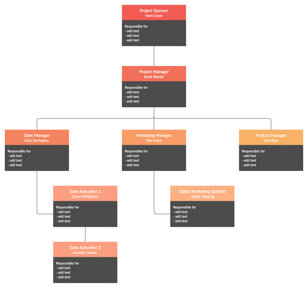 Organizational Chart Template for Business Project Proposal