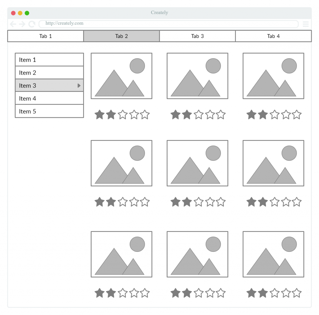 Wireframe templates to help in the collaborative design process.