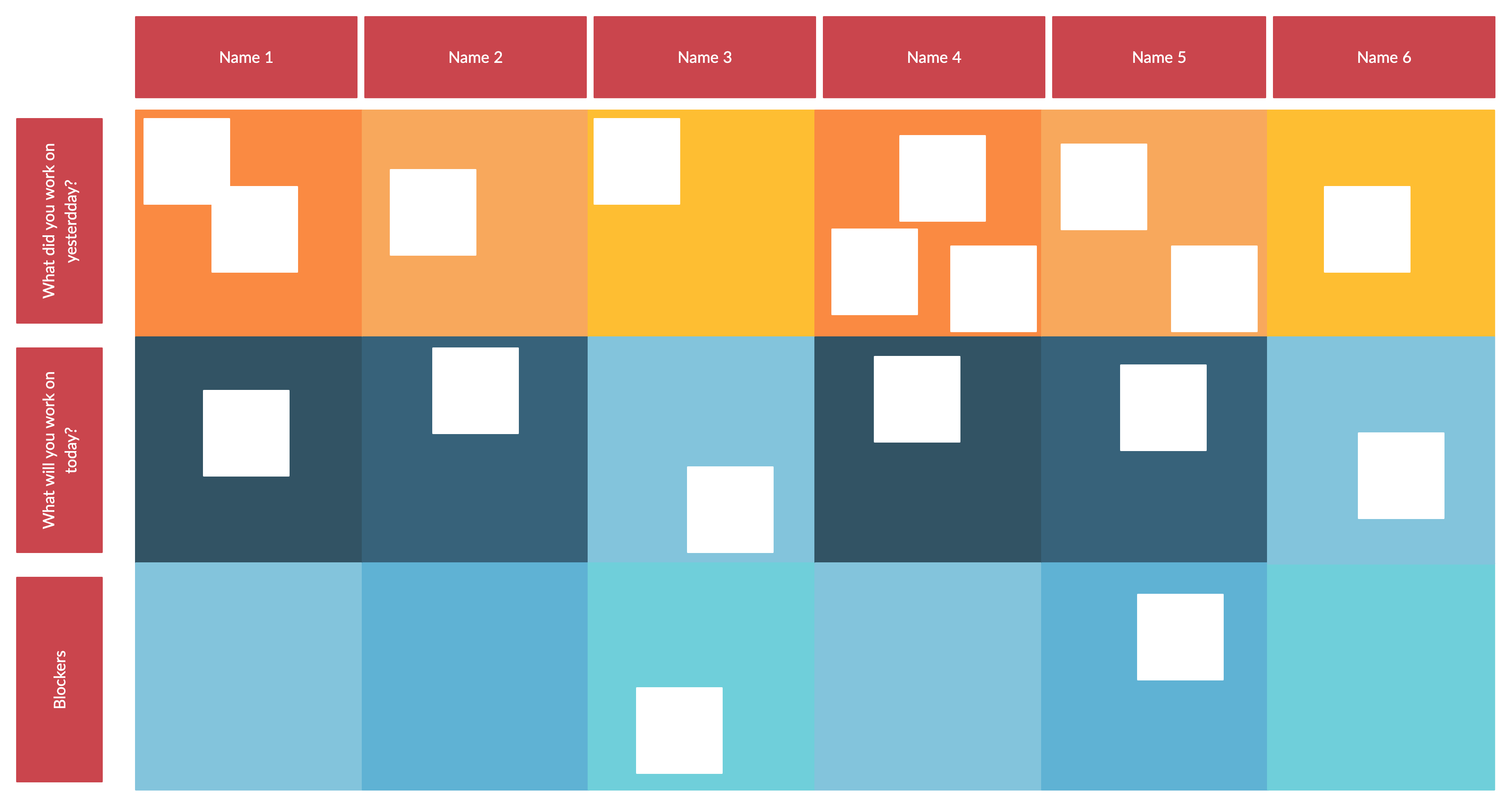 Standup Meeting Template for aligning product and marketing teams