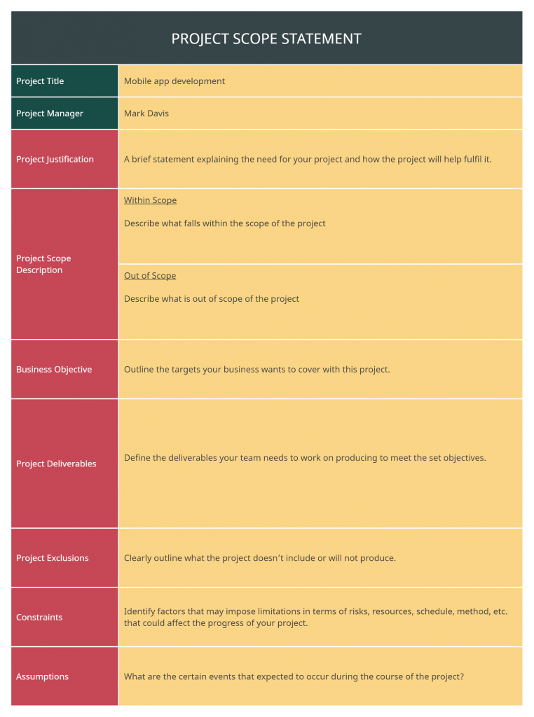 Project scope statement