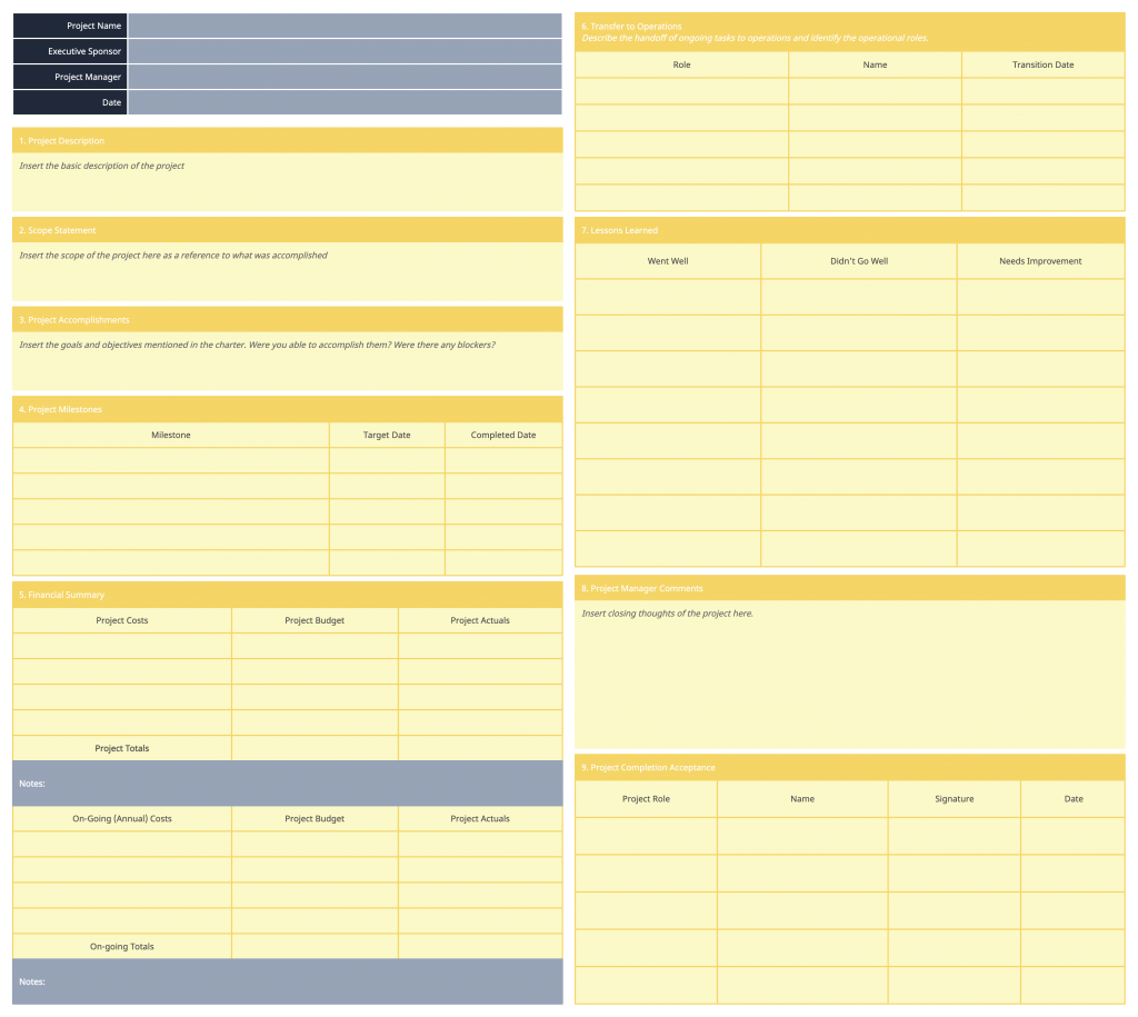 Project-Closure-Template