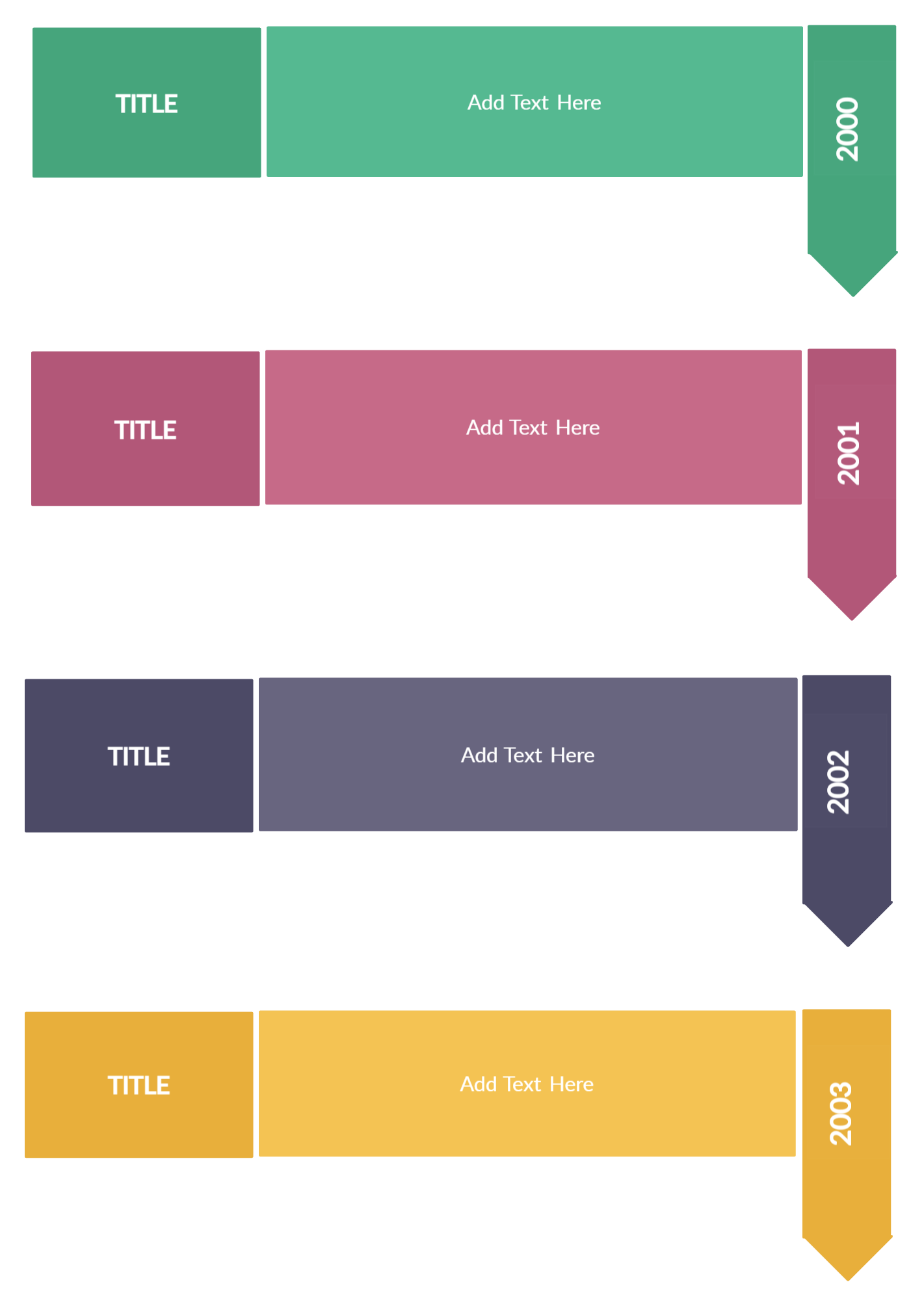 Simple downtrending timeline done using rectangles.