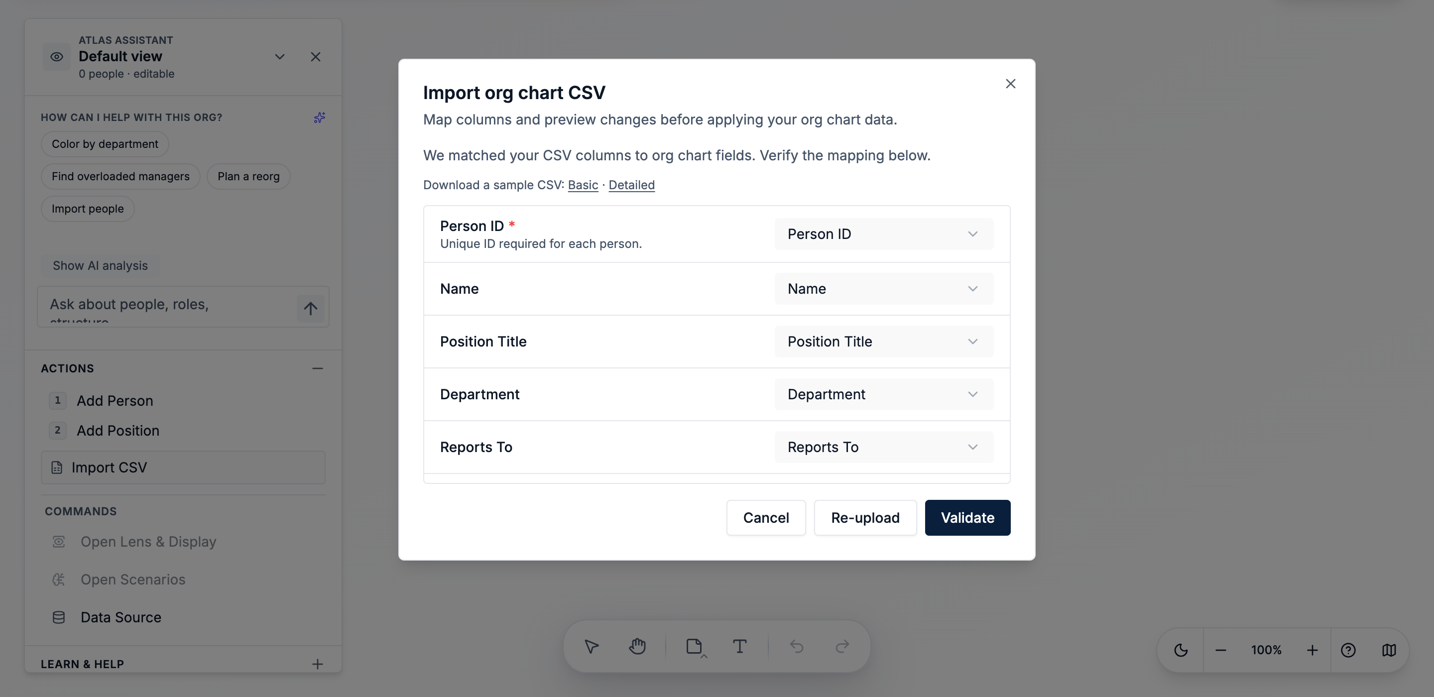 Import employee data from CSV
