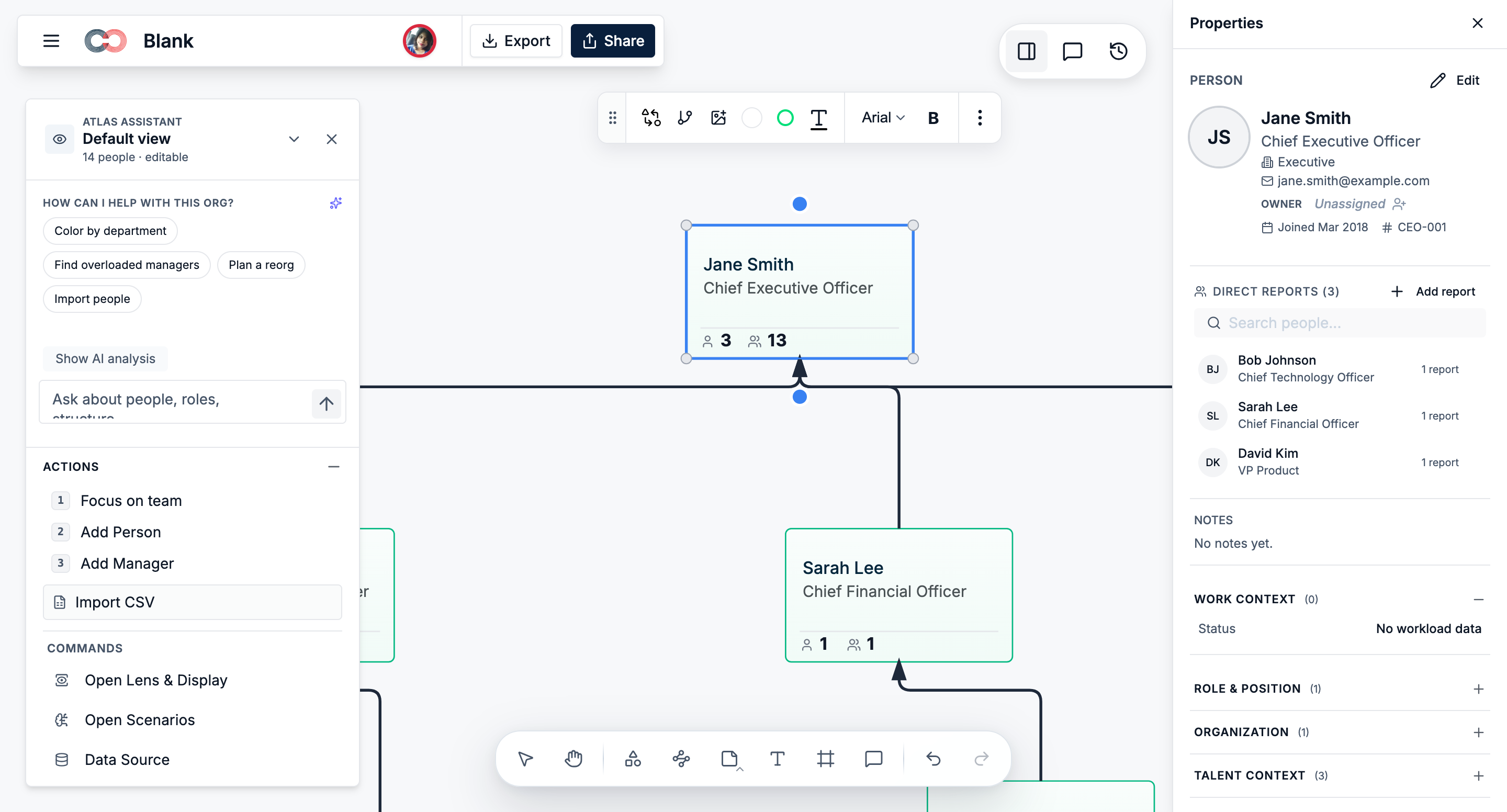 Add additional employee details to the shape properties panel